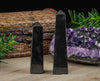 SHUNGITE Crystal Tower - EMF Protection, Crystal Wand, Crystal Points, Obelisk, Gothic Home Decor, E0928-Throwin Stones