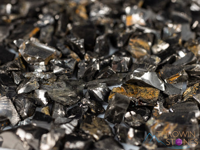 SHUNGITE Raw Crystal Chips from Raquirite, Colombia - Home Decor, Protection, Stone Collections, E1729-Throwin Stones