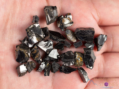 SHUNGITE Raw Crystal Chips from Raquirite, Colombia - Home Decor, Protection, Stone Collections, E1729-Throwin Stones