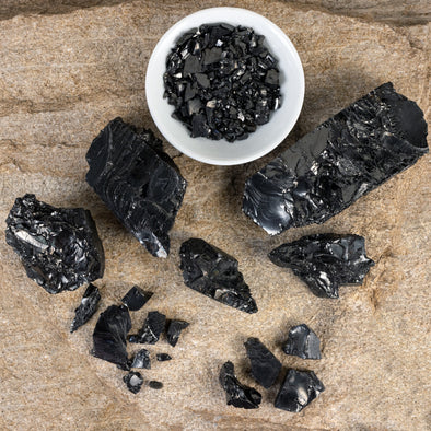 SHUNGITE Raw Crystal from Raquirite, Colombia - Home Decor, Collections, E2084-Throwin Stones