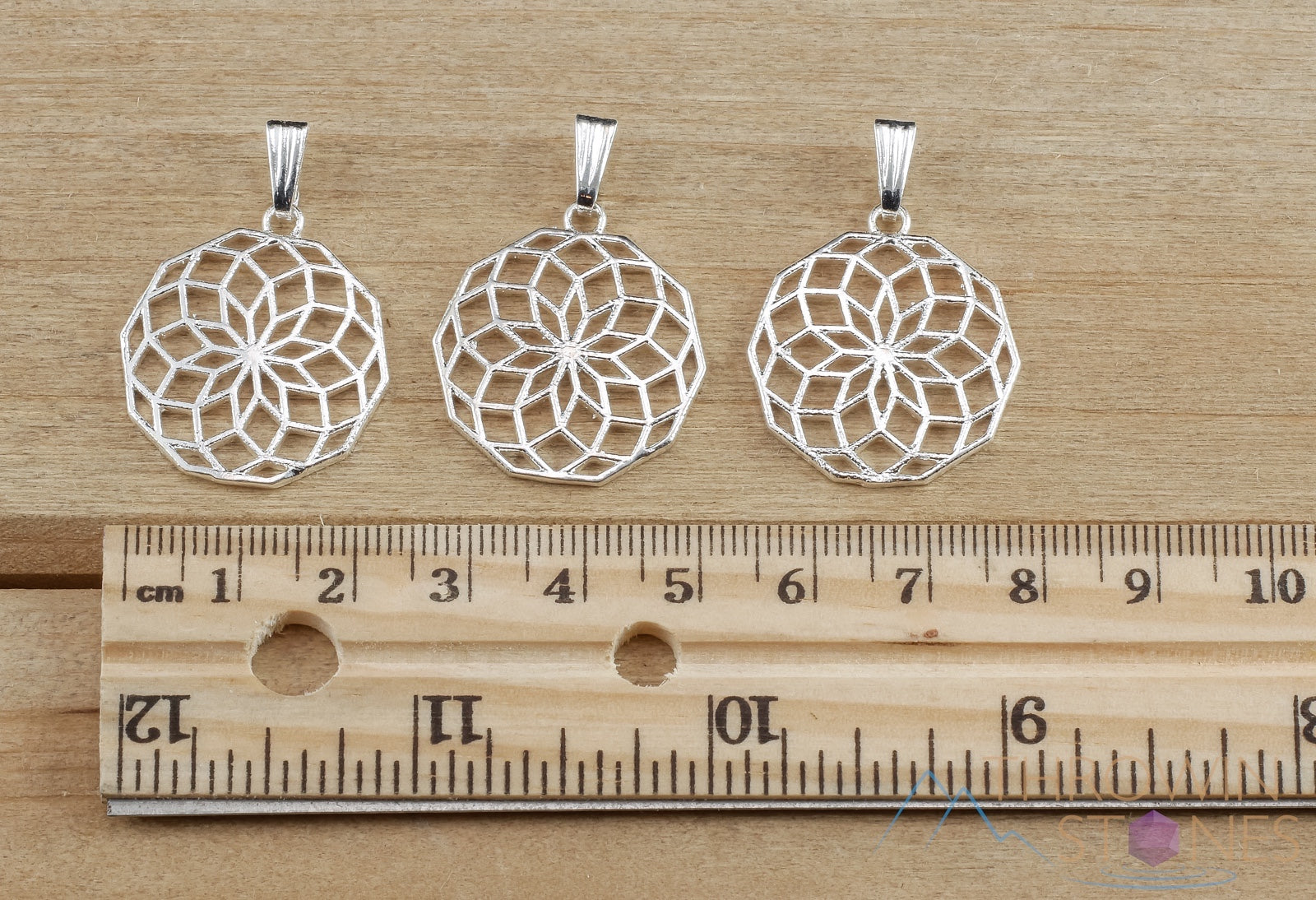 SILVER Flower of Life Pendant - Sacred Geometry Mandala, Silver Fine J ...