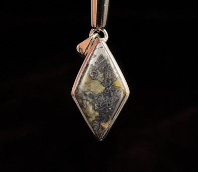 SILVER ORE Crystal Pendant - Sterling Silver, Diamond Shaped - Fine Jewelry, Healing Crystals and Stones, 52128-Throwin Stones