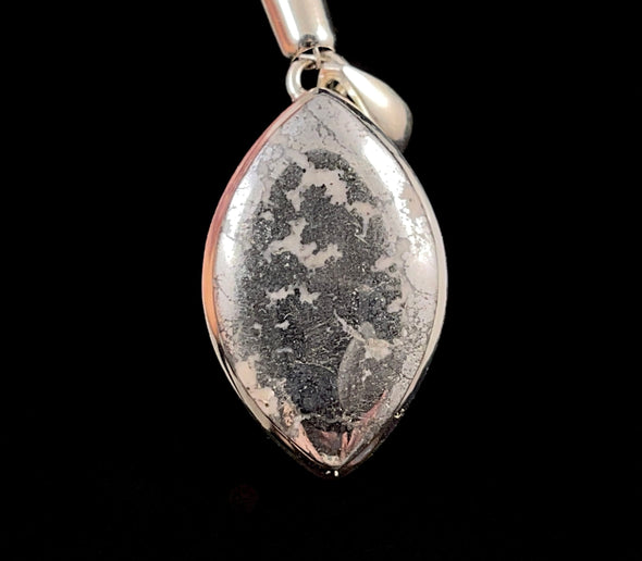 SILVER ORE Crystal Pendant - Sterling Silver, Marquise Cabochon - Fine Jewelry, Healing Crystals and Stones, 52595-Throwin Stones