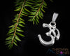 SILVER Om Pendant - Yoga Namaste Charm, Silver Fine Jewelry, E1508-Throwin Stones