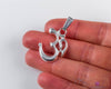 SILVER Om Pendant - Yoga Namaste Charm, Silver Fine Jewelry, E1508-Throwin Stones