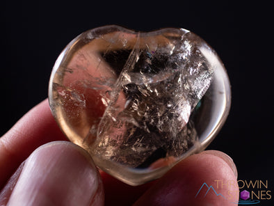 SMOKY QUARTZ Crystal Heart - Thin - Self Care, Mom Gift, Home Decor, Healing Crystals and Stones, E0235-Throwin Stones