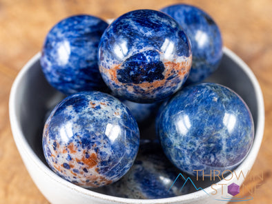 SODALITE Crystal Sphere - Crystal Ball, Housewarming Gift, Home Decor, E0162-Throwin Stones