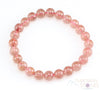 STRAWBERRY QUARTZ Crystal Bracelet - Round Beads - Beaded Bracelet, Handmade Jewelry, Healing Crystal Bracelet, E0984-Throwin Stones