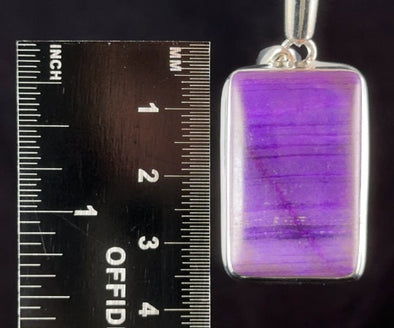 SUGILITE Crystal Pendant - AA, Sterling Silver, Rectangle Cabochon - Fine Jewelry, Healing Crystals and Stones, 54220-Throwin Stones