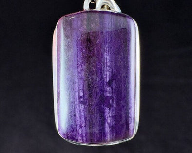 SUGILITE Crystal Pendant - AA, Sterling Silver, Rectangle Cabochon - Fine Jewelry, Healing Crystals and Stones, 54223-Throwin Stones