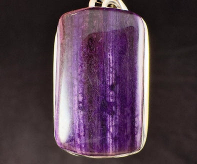 SUGILITE Crystal Pendant - AA, Sterling Silver, Rectangle Cabochon - Fine Jewelry, Healing Crystals and Stones, 54223-Throwin Stones