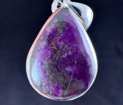SUGILITE Crystal Pendant - AA, Sterling Silver, Teardrop Cabochon - Fine Jewelry, Healing Crystals and Stones, 54226-Throwin Stones