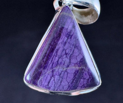 SUGILITE Crystal Pendant - AA, Sterling Silver, Triangle Cabochon - Handmade Jewelry, Gift for Her, 54240-Throwin Stones