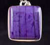 SUGILITE Crystal Pendant - Genuine Sugilite Square Shaped Cabochon with a Polished Finish set in a Sterling Silver Open Back Bezel, 52954-Throwin Stones