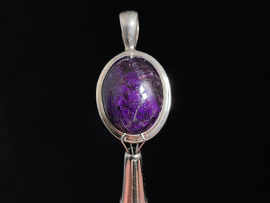 SUGILITE Crystal Pendant - Sterling Silver, Oval - Handmade Jewelry, Healing Crystals and Stones, 45957-Throwin Stones
