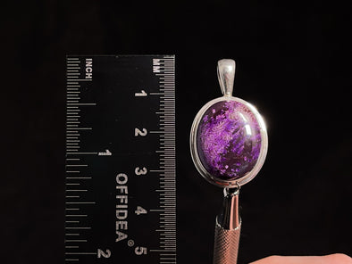 SUGILITE Crystal Pendant - Sterling Silver, Oval - Handmade Jewelry, Healing Crystals and Stones, 45980-Throwin Stones