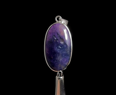 SUGILITE Crystal Pendant - Sterling Silver, Oval - Handmade Jewelry, Healing Crystals and Stones, 49441-Throwin Stones