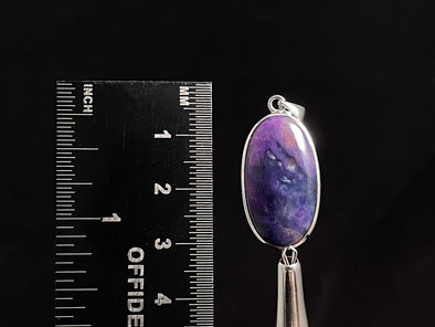 SUGILITE Crystal Pendant - Sterling Silver, Oval - Handmade Jewelry, Healing Crystals and Stones, 49441-Throwin Stones