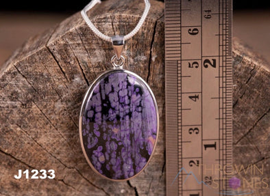 SUGILITE Crystal Pendant - Sterling Silver, Oval - Handmade Jewelry, Healing Crystals and Stones, J1233-Throwin Stones
