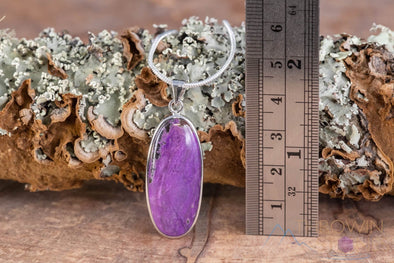 SUGILITE Crystal Pendant - Sterling Silver, Oval - Handmade Jewelry, Healing Crystals and Stones, J1242-Throwin Stones