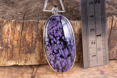 SUGILITE Crystal Pendant - Sterling Silver, Oval - Handmade Jewelry, Healing Crystals and Stones, J1311-Throwin Stones
