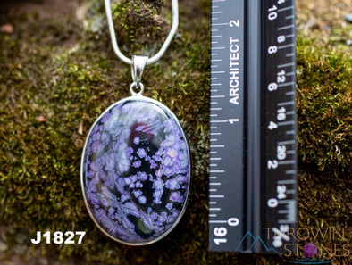 SUGILITE Crystal Pendant - Sterling Silver, Oval - Handmade Jewelry, Healing Crystals and Stones, J1827-Throwin Stones