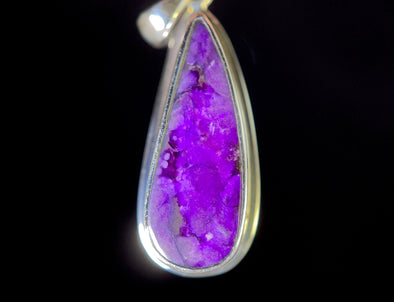 SUGILITE Crystal Pendant - Sterling Silver, Paisley - Handmade Jewelry, Healing Crystals and Stones, 50792-Throwin Stones
