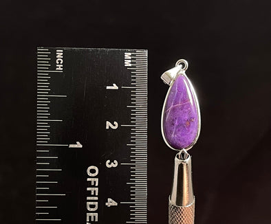 SUGILITE Crystal Pendant - Sterling Silver, Teadrop - Fine Jewelry, Gift for Her, 49432-Throwin Stones