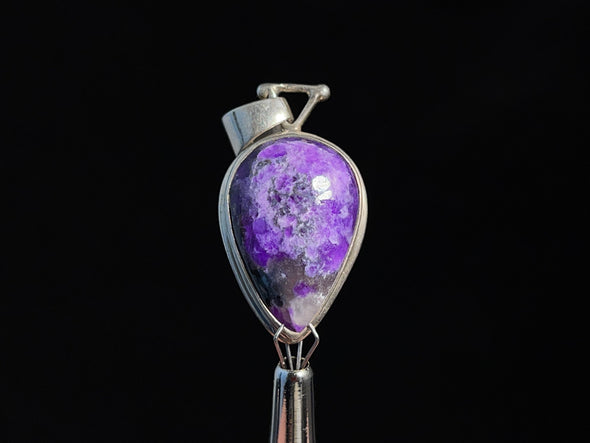 SUGILITE Crystal Pendant - Sterling Silver, Teardrop - Handmade Jewelry, Healing Crystals and Stones, 45943-Throwin Stones