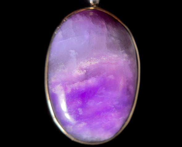 SUGILITE Crystal Pendant - Sterling Silver and Gold, Oval - Handmade Jewelry, Healing Crystals and Stones, 50763-Throwin Stones