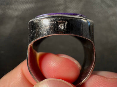 SUGILITE Crystal Ring - Size 11 - Mens Black Ring, Gemstone Ring, Handmade Jewelry, 49309-Throwin Stones