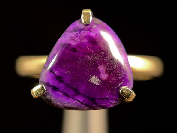 SUGILITE Crystal Ring - Size 6 - Gold Ring, Crystal Ring, Cocktail Ring, Boho Jewelry, 50834-Throwin Stones