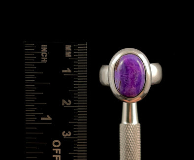 SUGILITE Crystal Ring - Size 6, Sterling Silver, Oval - Crystal Ring, Cocktail Ring, Boho Jewelry, 51425-Throwin Stones