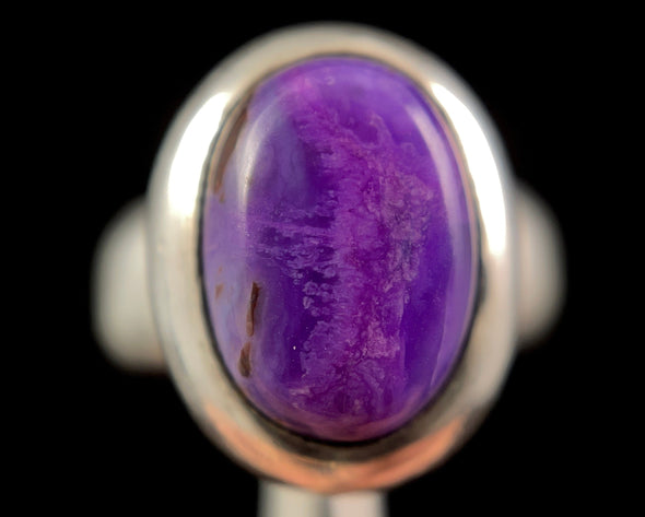 SUGILITE Crystal Ring - Size 6, Sterling Silver, Oval - Crystal Ring, Cocktail Ring, Boho Jewelry, 51425-Throwin Stones