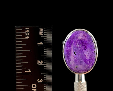 SUGILITE Crystal Ring - Size 7, Sterling Silver, Oval - Crystal Ring, Cocktail Ring, Boho Jewelry, 51418-Throwin Stones