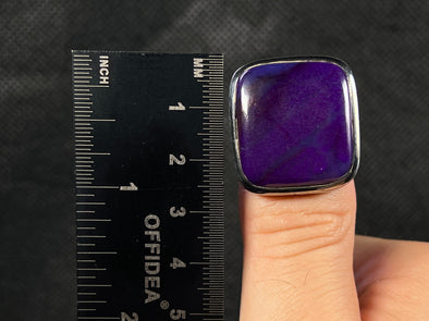 SUGILITE Crystal Ring - Size 8.75 - Mens Black Ring, Gemstone Ring, Handmade Jewelry, 49314-Throwin Stones