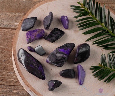 SUGILITE wtih MANGANESE Crystals - Tumbled Healing Stones, Self Care Gift, E0659-Throwin Stones