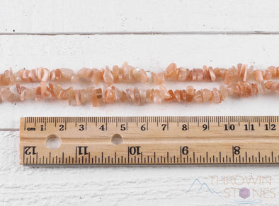 SUNSTONE Crystal Necklace - Chip Beads - Long Crystal Necklace, Beaded Necklace, Handmade Jewelry, E0812-Throwin Stones