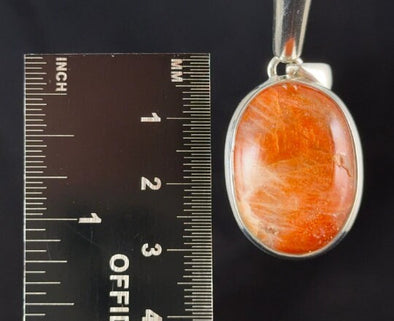 SUNSTONE Crystal Pendant - Sterling Silver, Oval Cabochon - Fine Jewelry, Healing Crystals and Stones, 54203-Throwin Stones