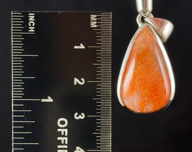 SUNSTONE Crystal Pendant - Sterling Silver, Teardrop Cabochon - Fine Jewelry, Healing Crystals and Stones, 54206-Throwin Stones
