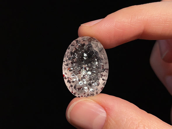 SUPER SEVEN QUARTZ - Large Faceted Oval - Gemstones, Jewelry Making, Semi Precious Stones, 42034-Throwin Stones
