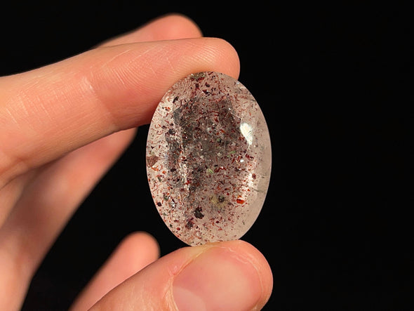 SUPER SEVEN QUARTZ - Large Faceted Oval - Gemstones, Jewelry Making, Semi Precious Stones, 42042-Throwin Stones