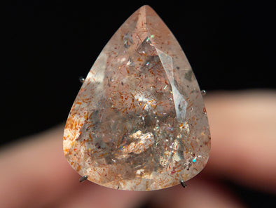 SUPER SEVEN QUARTZ - Large Faceted Triangle - Gemstones, Jewelry Making, Semi Precious Stones, 42017-Throwin Stones