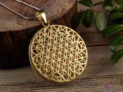 Seed of Life Pendant - Two Tone Gold Silver Pendant - Merkaba, Flower of Life, Sacred Geometry, Jewelry, E1502-Throwin Stones