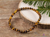 TIGERS EYE Crystal Bracelet - Round Beads - Beaded Bracelet, Handmade Jewelry, Healing Crystal Bracelet, E0604-Throwin Stones