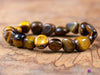 TIGERS EYE Crystal Bracelet - Tumbled Beads - Beaded Bracelet, Handmade Jewelry, Healing Crystal Bracelet, E0906-Throwin Stones