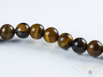 TIGERS EYE Crystal Mala Necklace - Beaded Meditation Jewelry, Metaphysical Healing Stones, E0121-Throwin Stones