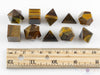 TIGERS EYE Crystal Platonic Solids - Sacred Geometry, Crystal Set, Metaphysical, Healing Crystals and Stones, E1063-Throwin Stones