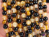 TIGERS Eye, Black TOURMALINE, CITRINE Crystal Bracelet - Round Beads - Beaded Bracelet, Handmade Jewelry, Healing Crystal Bracelet, E2117-Throwin Stones