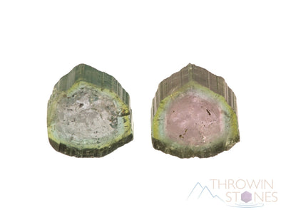 TOURMALINE Crystal Cabochons - Birthstone, Gemstones Pair, Jewelry Making, Watermelon Tourmaline, Raw Crystals and Stones, 39603-Throwin Stones